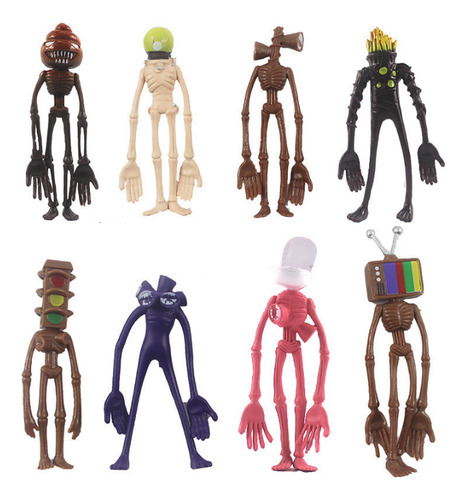 8 Peças Siren Head Scp Figure Movie Horror Game Model Toys